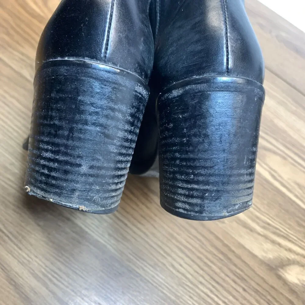 Jenni Kayne‎ Black Leather Heeled Chelsea Boots Ankle Size 38 US 7.5-8